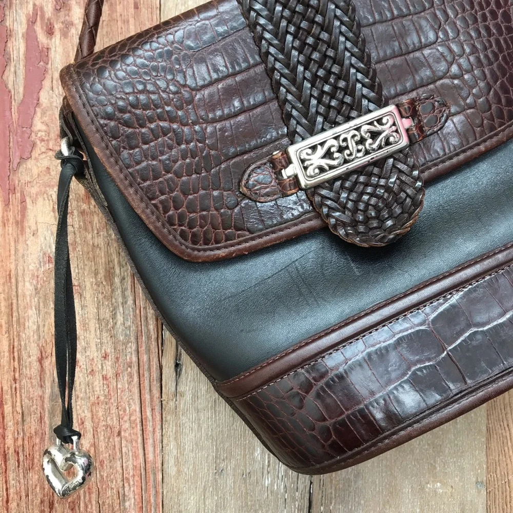 Brighton Two Tone Leather Crossbody